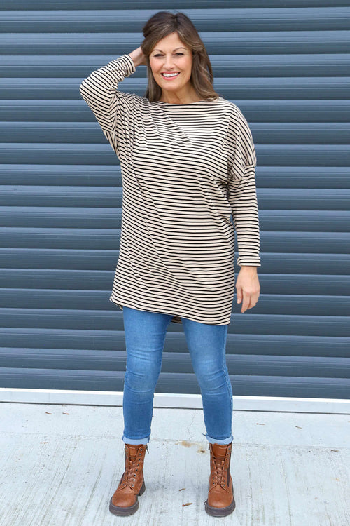 Nessie Stripe Cord Top Stone - Image 3