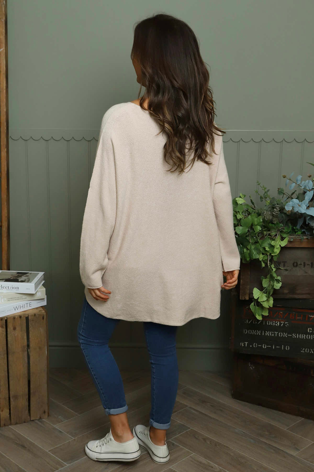 Lynna V-Neck Jumper Stone