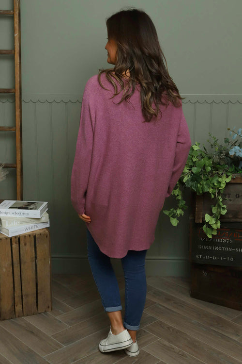 Lynna V-Neck Jumper Grape - Image 4