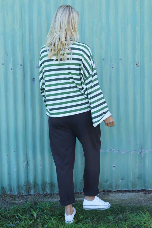 Sylvie Stripe Knit Top Khaki - Image 4