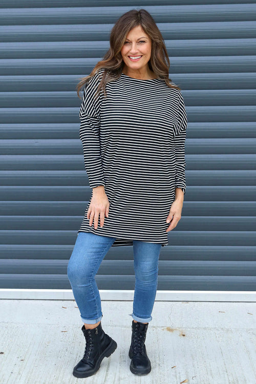 Nessie Stripe Cord Top Black - Image 3