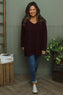 Lynna V-Neck Jumper Burgundy
