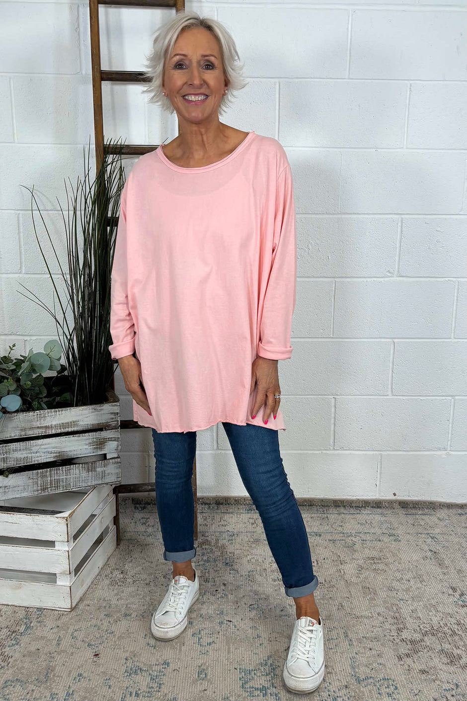 Amber Cotton Top Coral