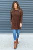 Nessie Stripe Cord Top Cocoa