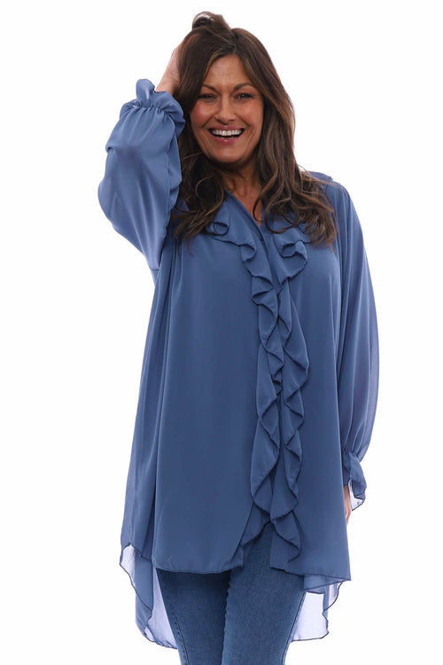 Dorota Shirt Tunic Denim Blue - Image 2