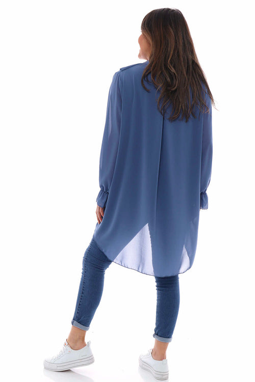 Dorota Shirt Tunic Denim Blue - Image 6