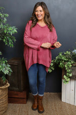 Maritza Slouch Cotton Top Wine Wine - Maritza Slouch Cotton Top Wine