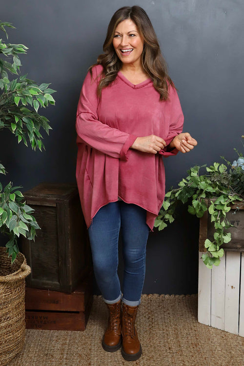 Maritza Slouch Cotton Top Wine - Image 1