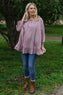 Dawsmere Button Linen Top Mauve