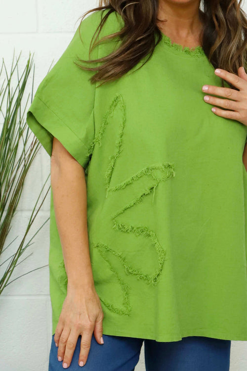Maxine Flower Patch Linen Top Olive - Image 3