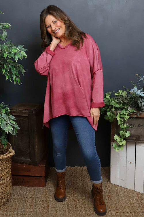 Maritza Slouch Cotton Top Wine - Image 2