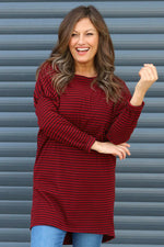 Nessie Stripe Cord Top Wine Wine - Nessie Stripe Cord Top Wine