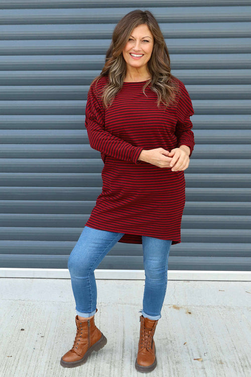 Nessie Stripe Cord Top Wine - Image 3