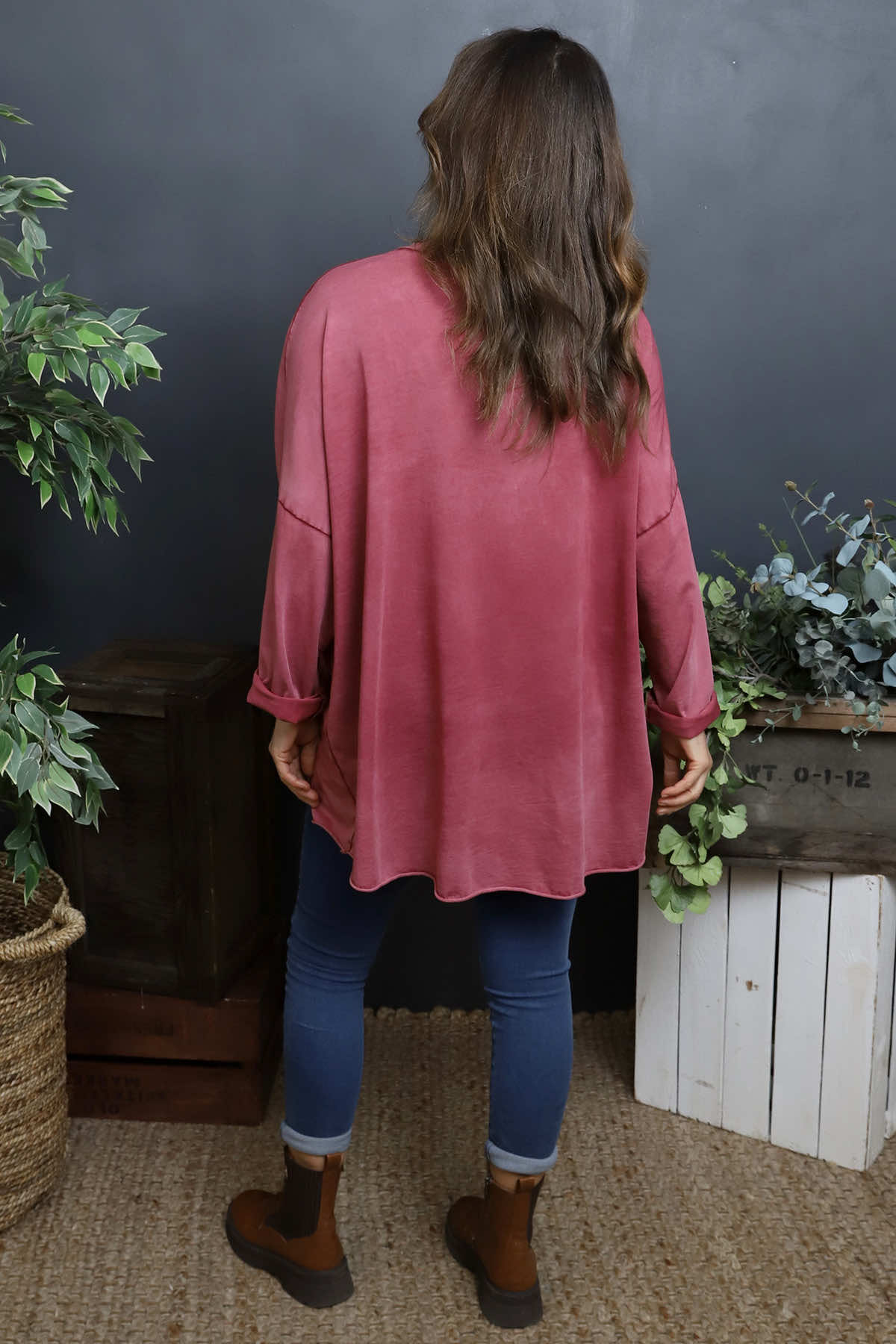 Maritza Slouch Cotton Top Wine