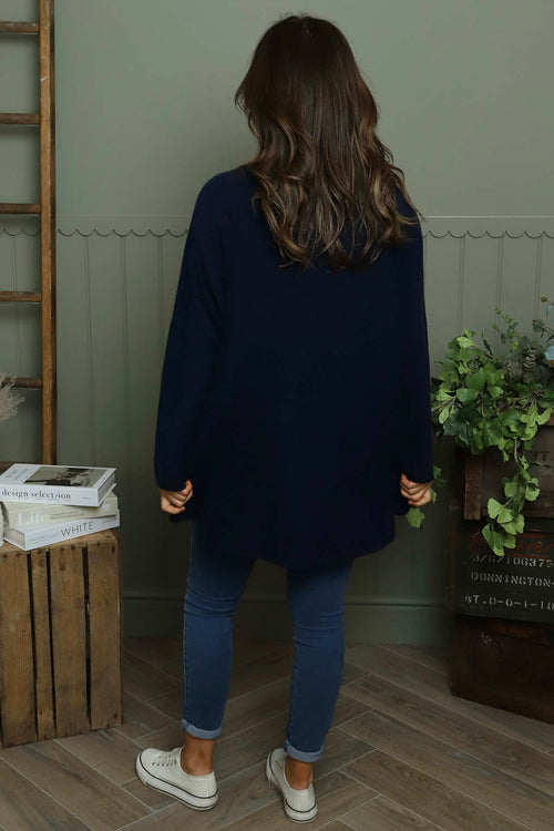 Lynna V-Neck Jumper Navy - Image 4