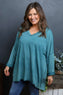 Maritza Slouch Cotton Top Teal
