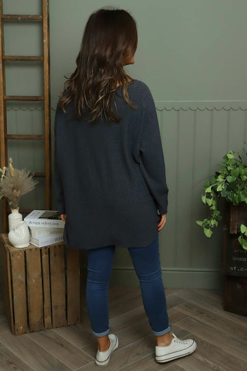 Lynna V-Neck Jumper Charcoal - Image 4