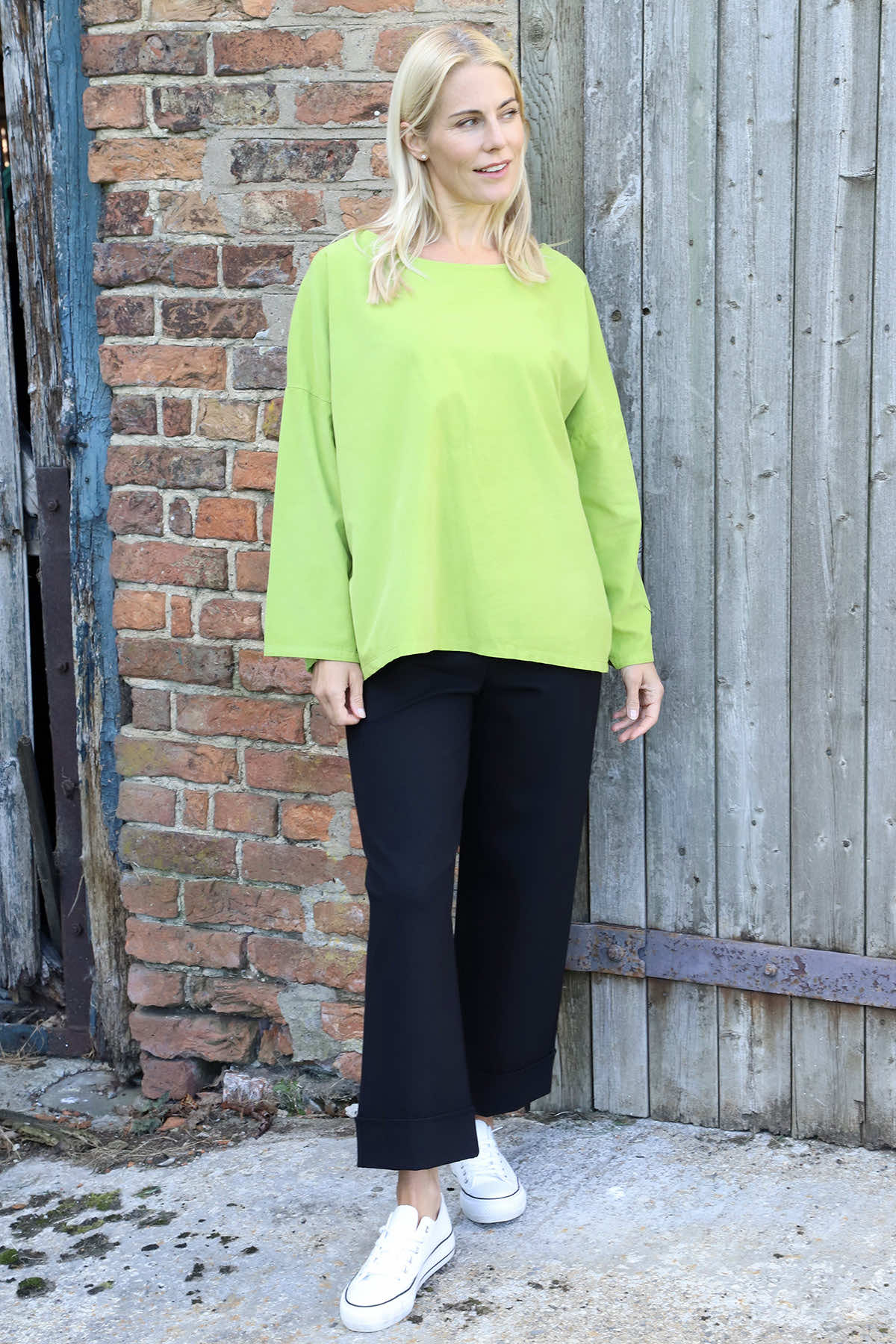 Ramona Needlecord Top Green