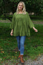 Dawsmere Button Linen Top Olive