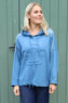 Betsy Flower Patch Hooded Cotton Top Blue