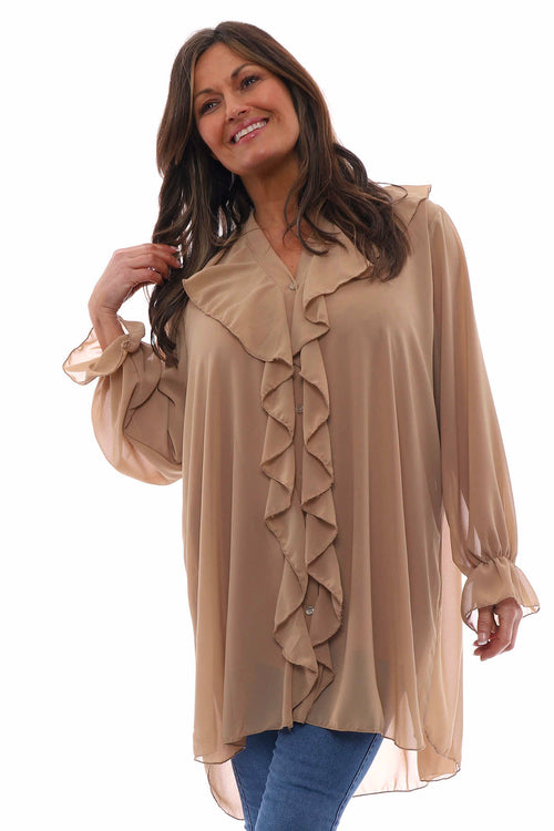 Dorota Shirt Tunic Camel - Image 2
