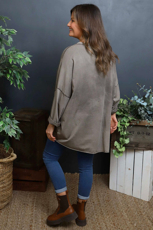 Maritza Slouch Cotton Top Dark Mocha - Image 4