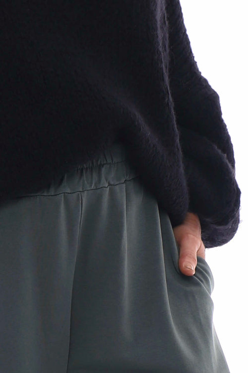 Hattie Cuffed Cotton Trousers Khaki - Image 3