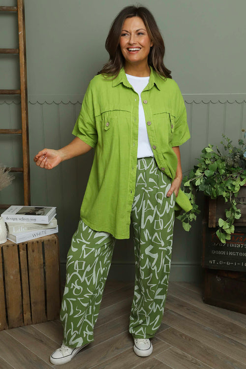 Lily Linen Shirt Olive - Image 6