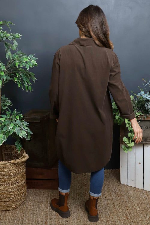 Lizzie Needlecord Button Tunic Cocoa - Image 4