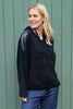 Betsy Flower Patch Hooded Cotton Top Black