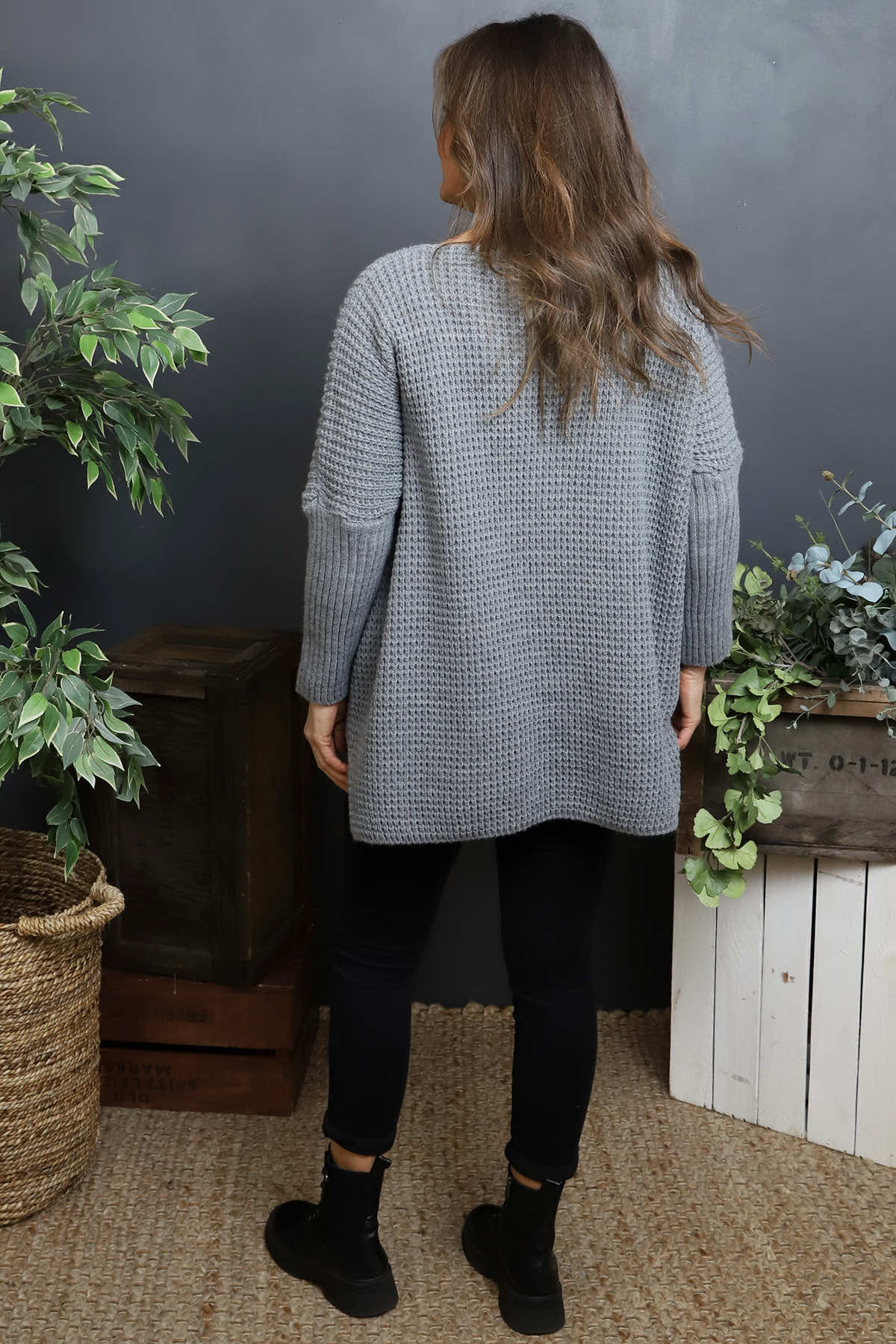 Albertina Waffle Jumper Mid Grey