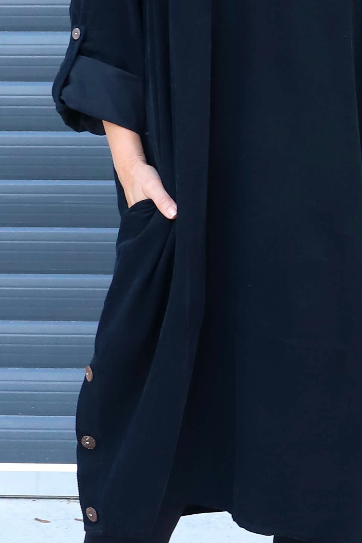 Deborah Needlecord Dress Black