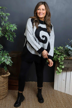 Blakeley Spiral Knit Jumper Grey