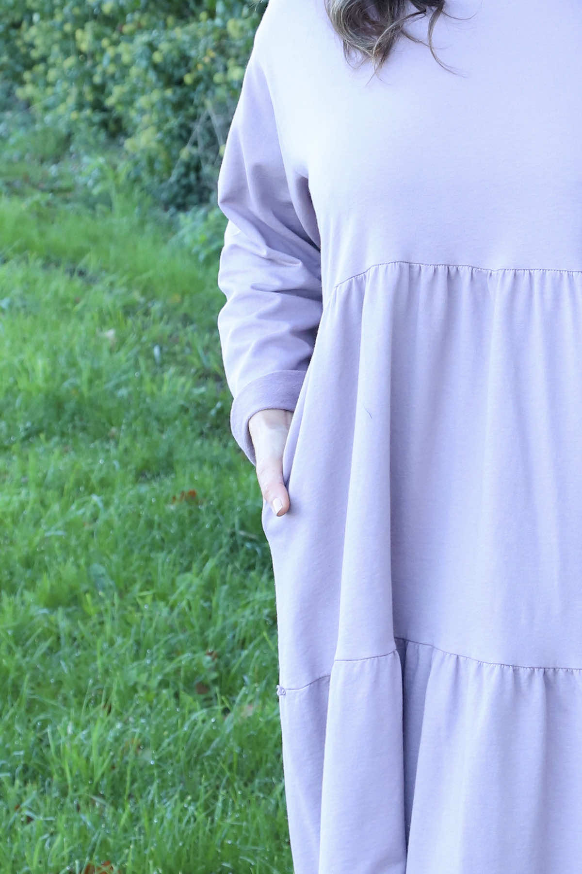 Petunia Tiered Cotton Dress Mauve