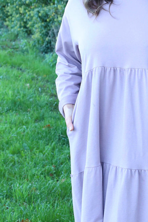 Petunia Tiered Cotton Dress Mauve - Image 3