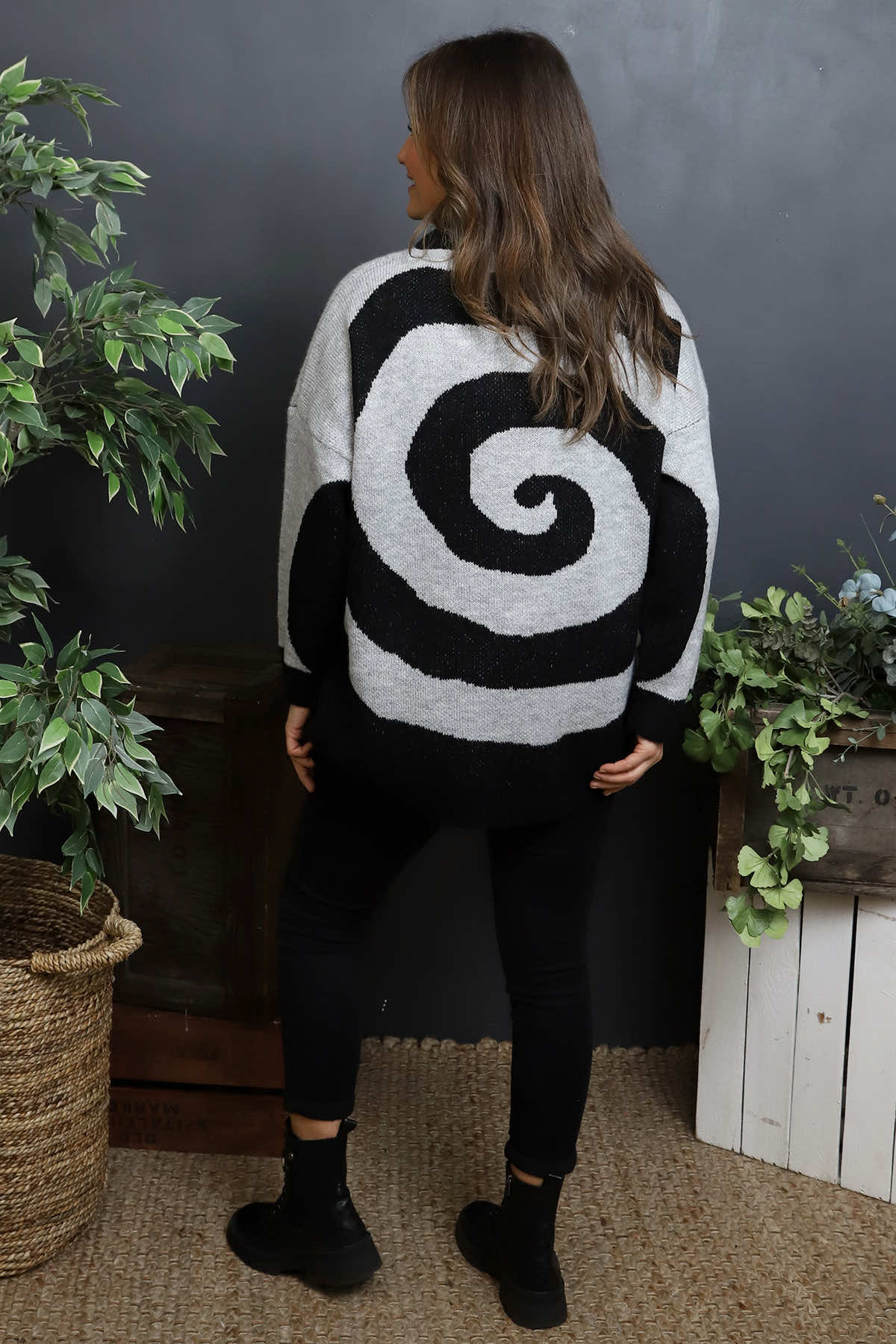 Blakeley Spiral Knit Jumper Grey