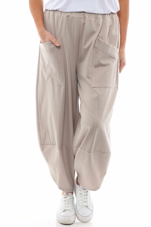 Blanca Stripe Pocket Trousers Light Mocha - Image 3