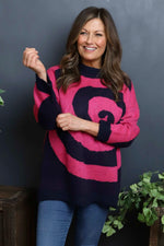 Blakeley Spiral Knit Jumper Fuchsia Fuchsia - Blakeley Spiral Knit Jumper Fuchsia