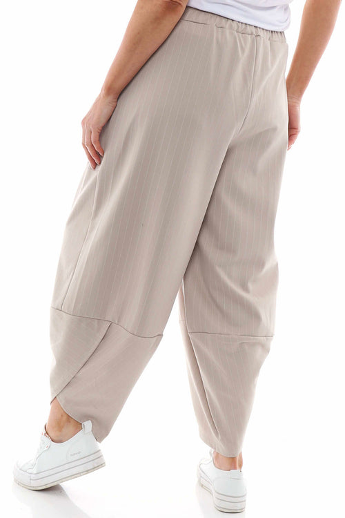 Blanca Stripe Pocket Trousers Light Mocha - Image 6