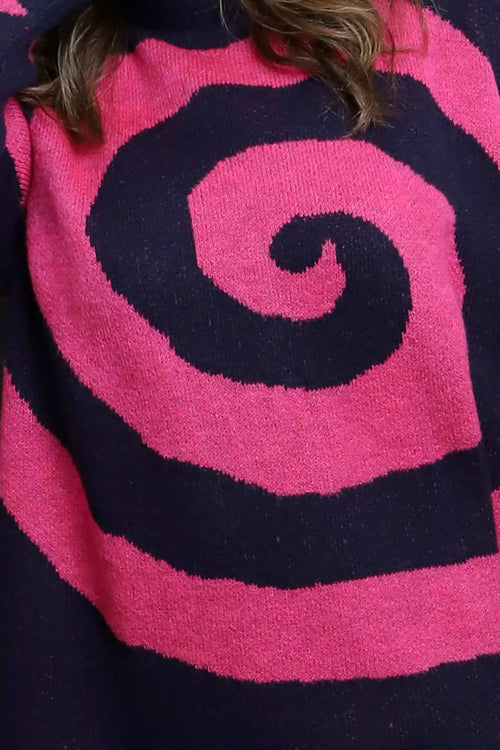 Blakeley Spiral Knit Jumper Fuchsia - Image 3
