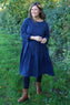 Petunia Tiered Cotton Dress Navy
