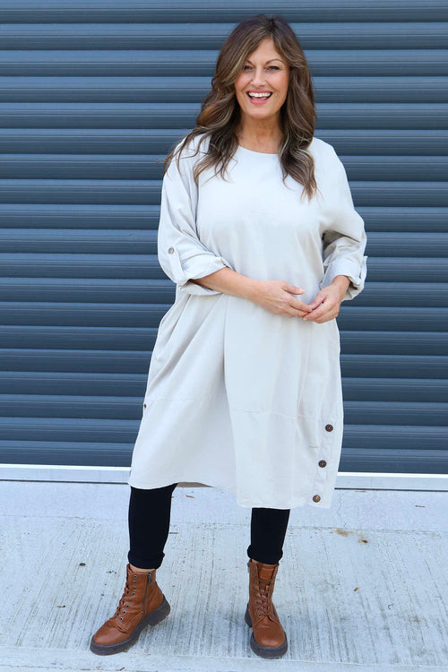 Deborah Needlecord Dress Stone - Image 3