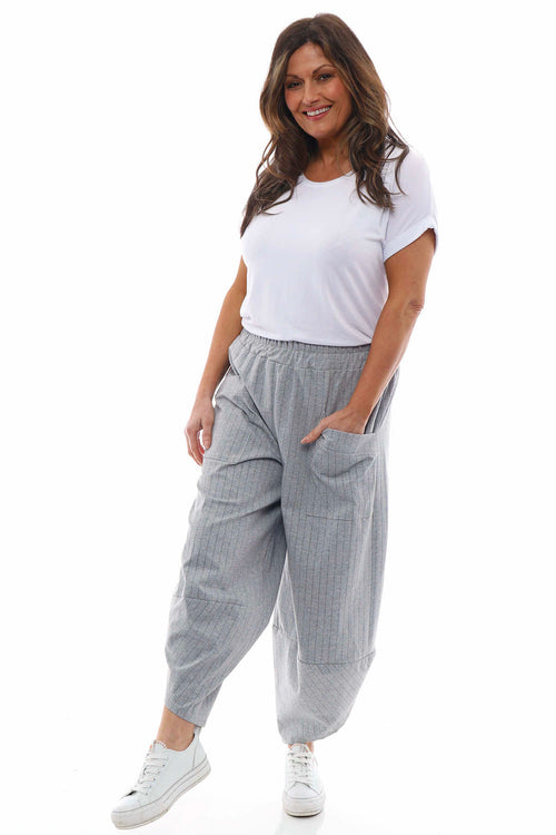 Blanca Stripe Pocket Trousers Marl Grey - Image 4