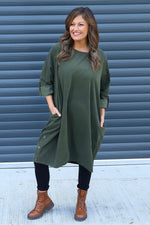 Deborah Needlecord Dress Khaki Khaki - Deborah Needlecord Dress Khaki