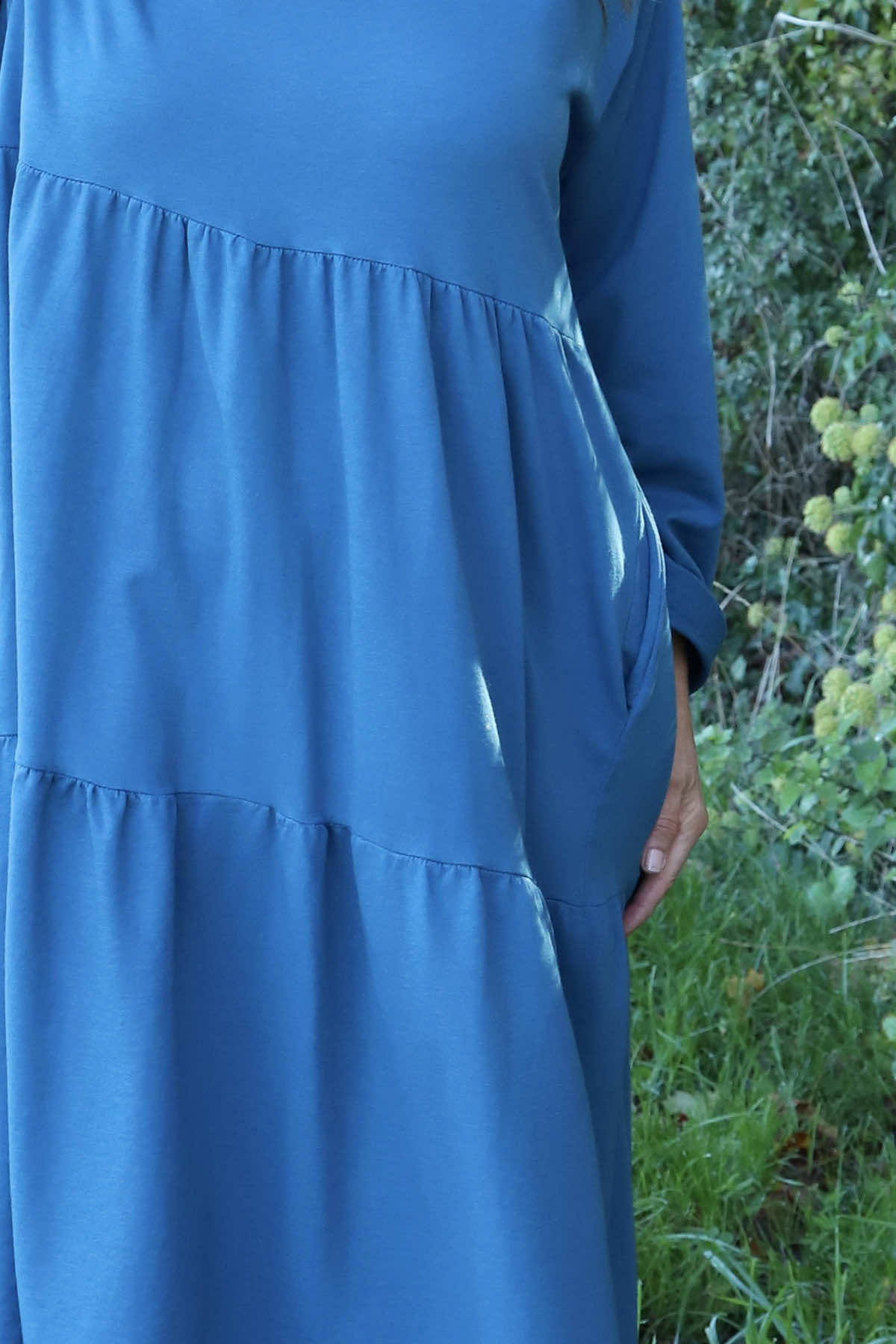 Petunia Tiered Cotton Dress Teal