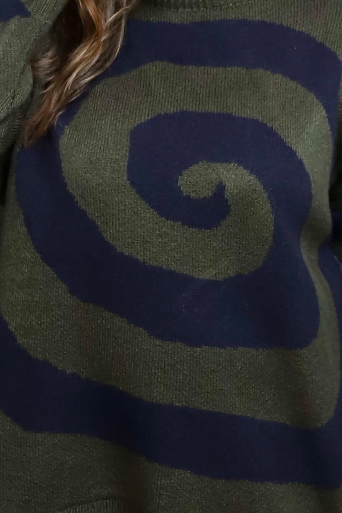 Blakeley Spiral Knit Jumper Khaki