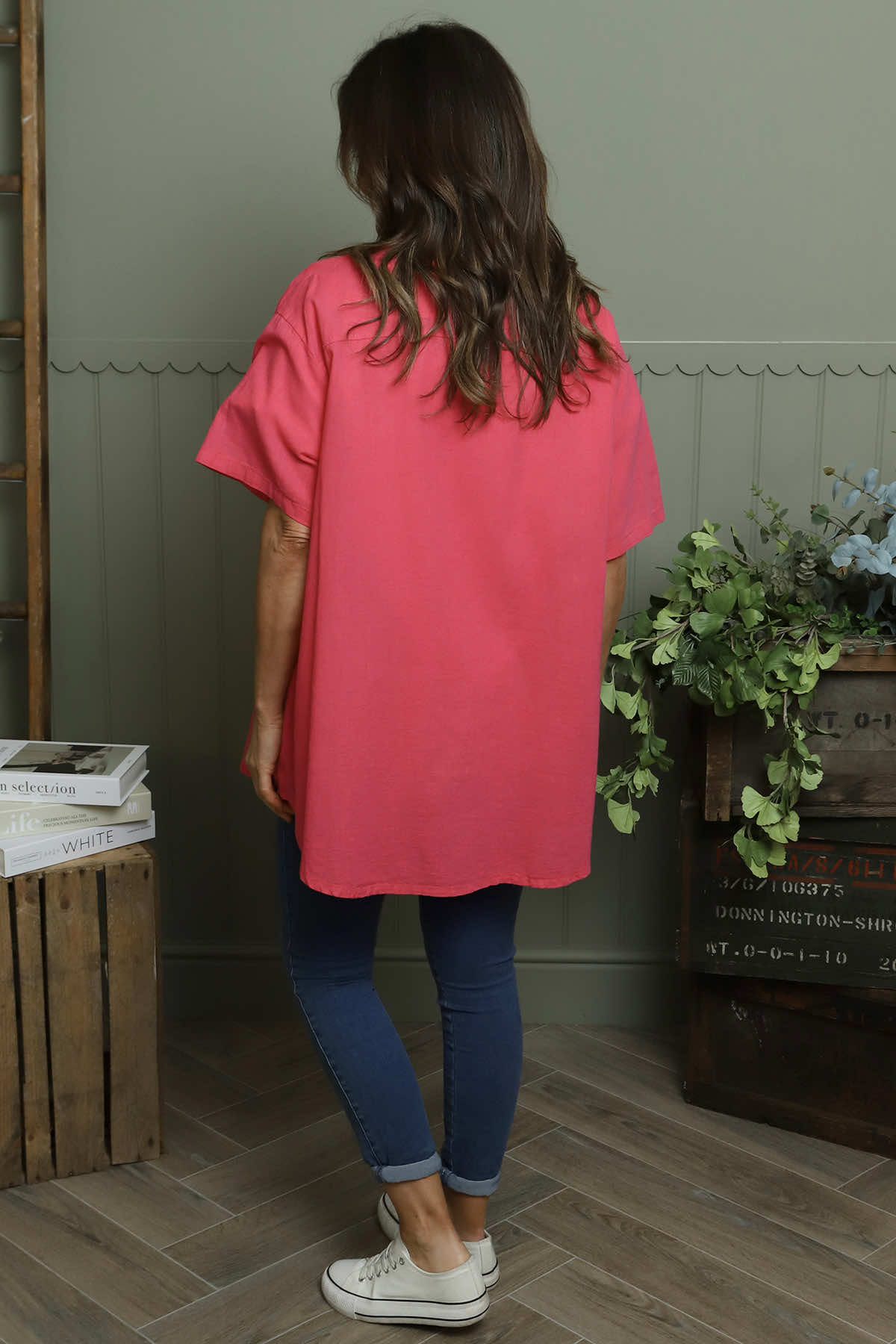 Lily Linen Shirt Hot Pink