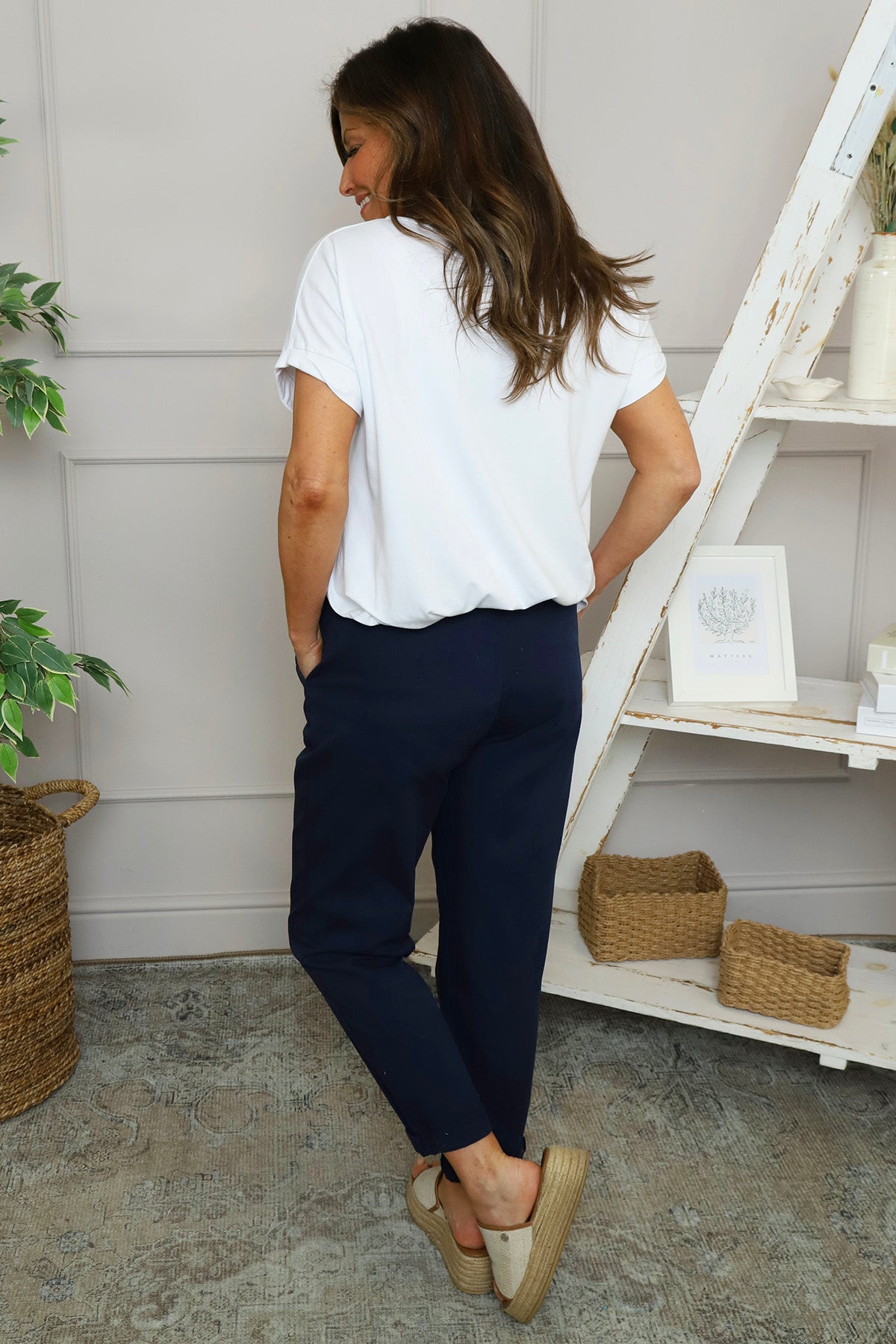 Elodie Cotton Trousers Navy