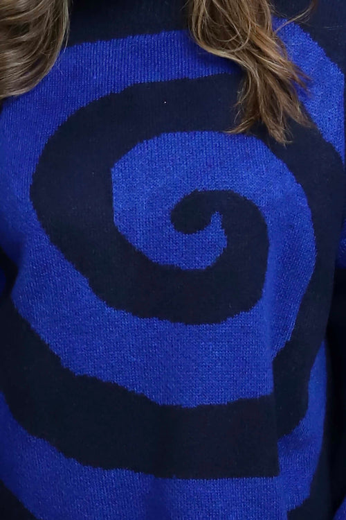Blakeley Spiral Knit Jumper Cobalt - Image 3