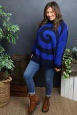 Blakeley Spiral Knit Jumper Cobalt Cobalt - Blakeley Spiral Knit Jumper Cobalt